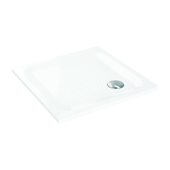Laufen Duschwanne Platina 900x1200x25mm, Weiß, aus Stahl, Ablauf seitlich mit Antislip, inklusive Schallschutz