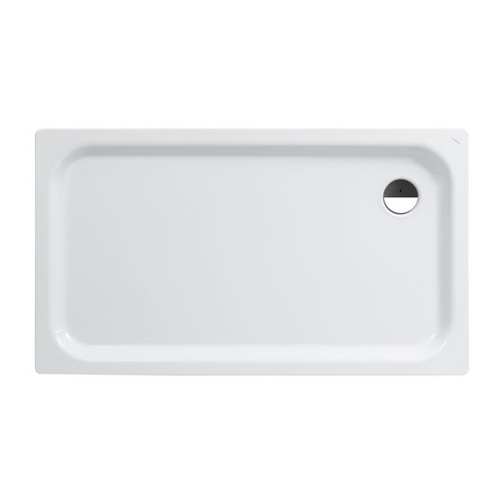 Laufen Duschwanne Platina 800x1400x65mm, Weiß, aus Stahl, Ablauf seitlich, inklusive Schallschutz
