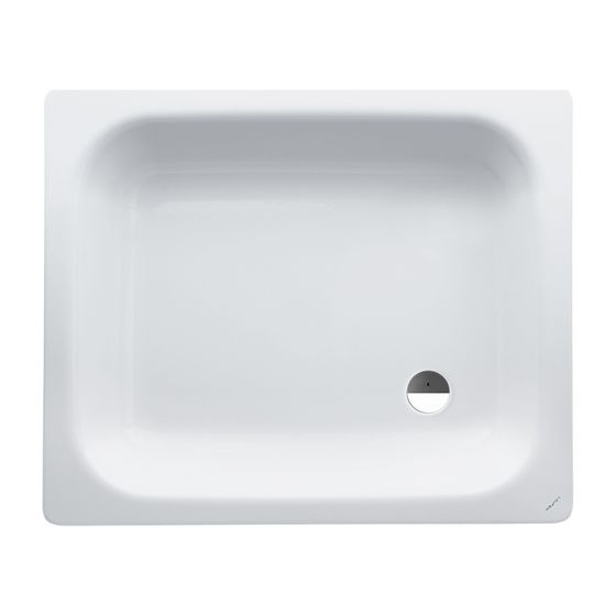 Laufen Duschwanne Platina 750x900x150mm, Weiß, aus Stahl, Ablauf seitlich, inklusive Schallschutz