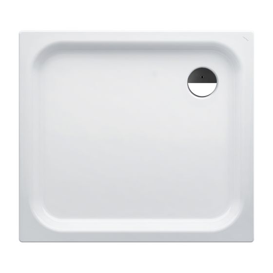 Laufen Duschwanne Platina 900x1000x65mm, Weiß, aus Stahl, Ablauf seitlich, inklusive Schallschutz