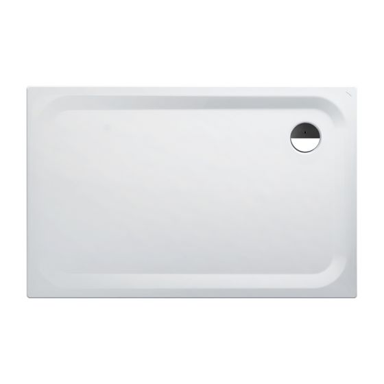 Laufen Duschwanne Platina 900x1400x25mm, Weiß, aus Stahl, Ablauf seitlich, inklusive Schallschutz