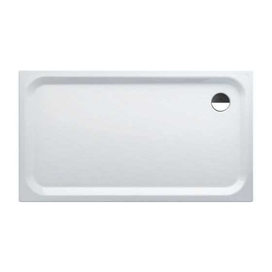 Laufen Duschwanne Platina 900x1600x45mm, Weiß, aus Stahl, Ablauf seitlich, inklusive Schallschutz