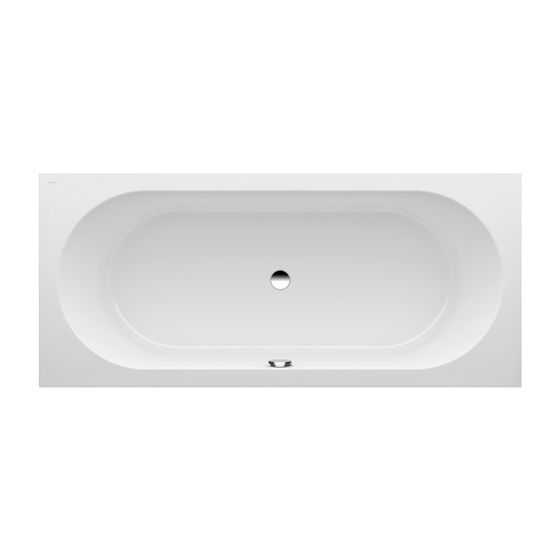 Laufen Einbau-Badewanne Laufen Pro 800x1800x460mm, Weiß, aus Marbond, mit Wannenrand