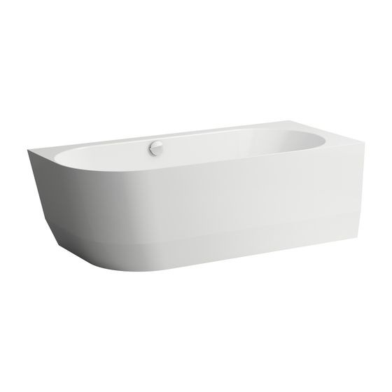 Laufen Badewanne Laufen Pro 800x1800x590mm, Weiß, aus Marbond, Eckversion rechts