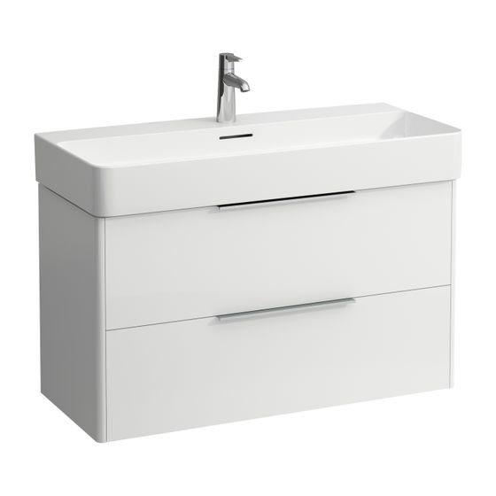 Laufen Waschtischunterbau BASE für VAL 391x930x515mm, Multicolor, 2 Schubladen mit Griff Aluminium eloxiert