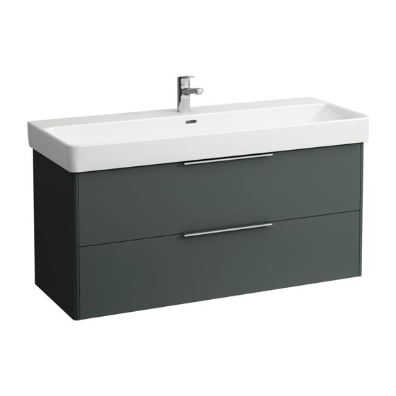 Laufen Waschtischunterbau BASE für Pro S 515x1160x438mm, Verkehrsgrau, 2 Schubladen mit Griff Aluminium eloxiert