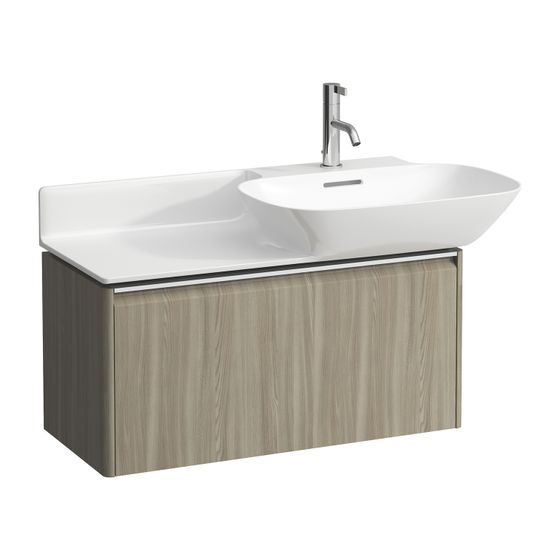 Laufen Waschtischunterbau BASE für INO 339x317x515mm, Ulme hell, 1 Schublade mit Griff Aluminium eloxiert