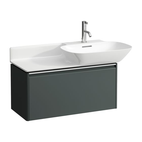 Laufen Waschtischunterbau BASE für INO 339x317x515mm, Verkehrsgrau, 1 Schublade mit Griff Aluminium eloxiert
