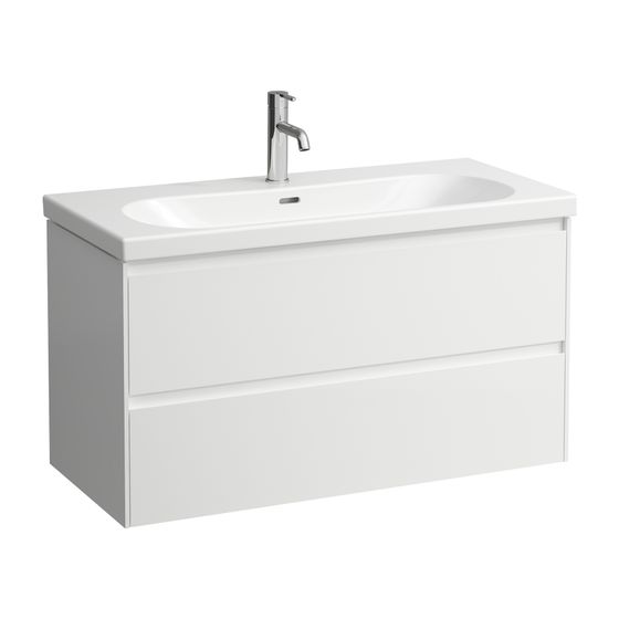 Laufen Waschtischunterbau LANI 442x984x515mm, Specialcolor, mit 2 Schubladen, Griffleiste Vollauszug, Soft-Close, für LUA