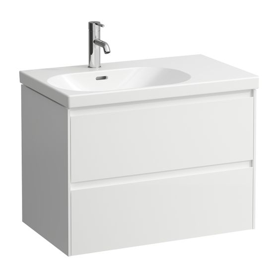 Laufen Waschtischunterbau LANI 442x750x515mm, Multicolor, mit 2 Schubladen, Griffleiste Vollauszug, Soft-Close, für LUA