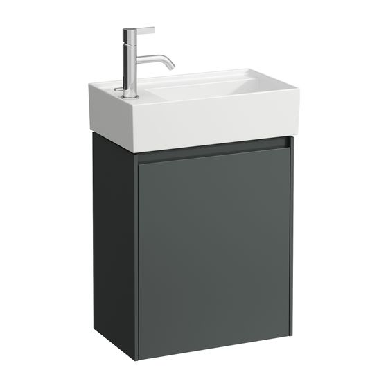 Laufen Waschtischunterbau LANI 270x437x515mm, Verkehrsgrau, 1 Tür Scharnier links, Griffleiste/Soft-Close/Glasabl. fix, Kartell