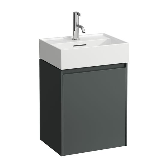 Laufen Waschtischunterbau LANI 330x437x515mm, Verkehrsgrau, 1 Tür Scharnier rechts, Griffleiste/Soft-Close/Glasabl. fix, Kartell