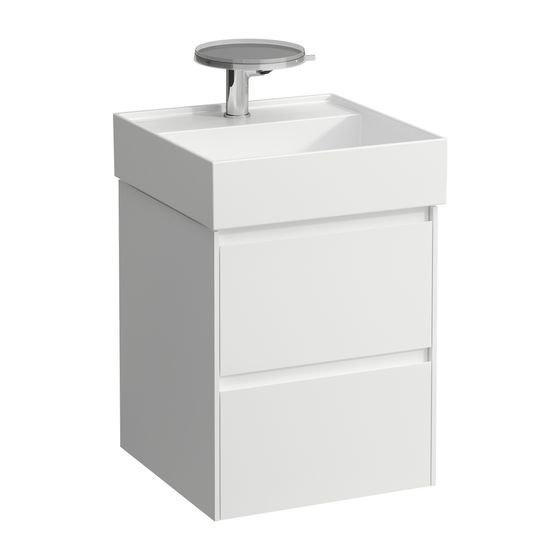 Laufen Waschtischunterbau LANI 448x437x515mm, Mattweiß, 2 Schubladen, Griffleiste Vollausz., Soft-Close, für Kartell H815331
