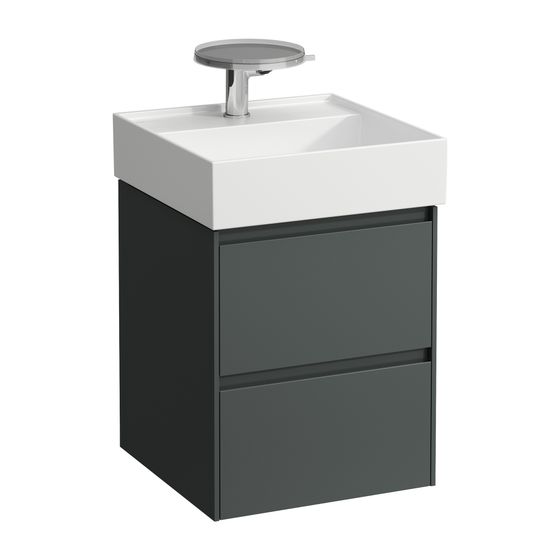 Laufen Waschtischunterbau LANI 448x437x515mm, Verkehrsgrau, 2 Schubladen, Griffleiste Vollausz., Soft-Close, für Kartell H815331