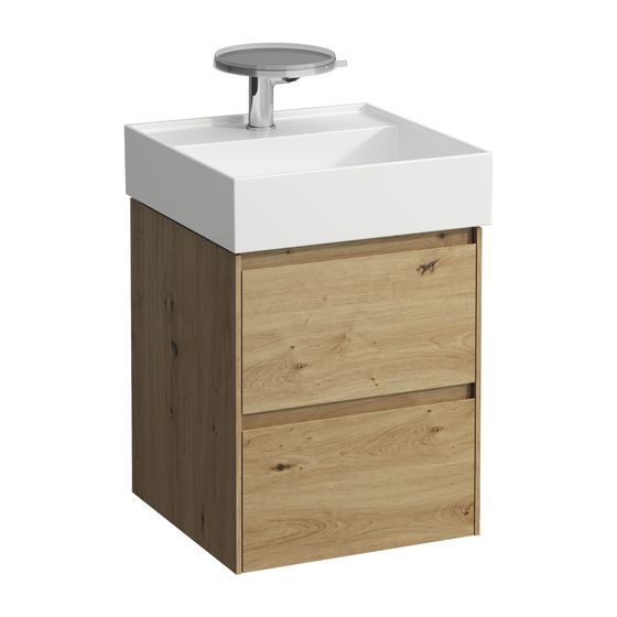 Laufen Waschtischunterbau LANI 448x437x515mm, Wildeiche, 2 Schubladen, Griffleiste Vollausz., Soft-Close, für Kartell H815331
