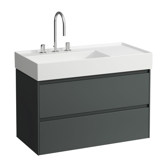 Laufen Waschtischunterbau LANI 448x882x515mm, Verkehrsgrau, 2 Schubladen, Griffleiste Vollausz., Soft-Close, für Kartell H810338