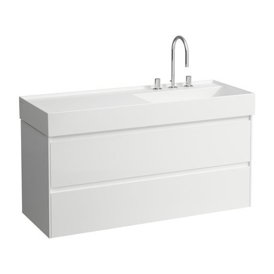 Laufen Waschtischunterbau LANI 448x1182x515mm, Specialcolor, 2 Schublad., Griffleiste Vollausz., Soft-Close, für Kartell H813333