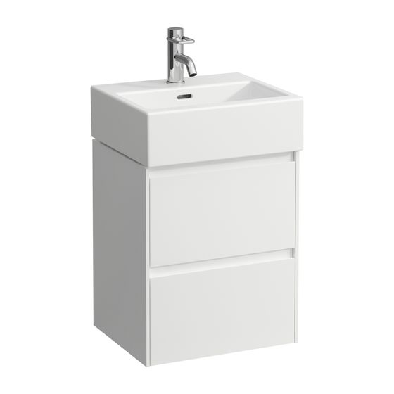 Laufen Waschtischunterbau LANI 368x437x515mm, Mattweiß, mit 2 Schubladen, Griffleiste Vollauszug, Soft-Close, für Living City