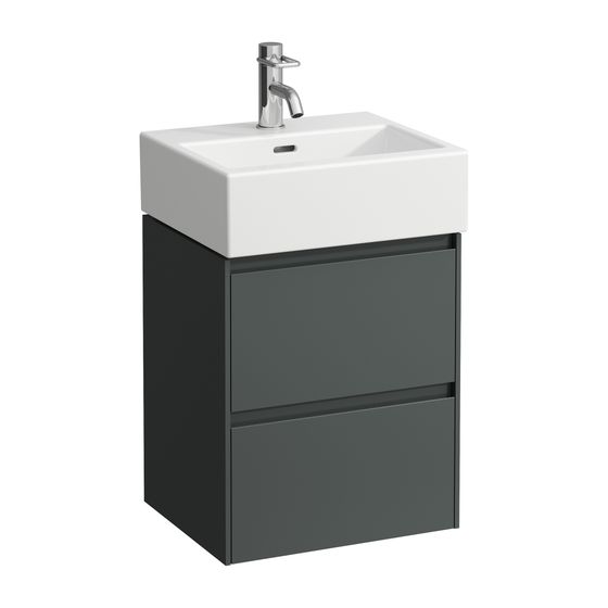 Laufen Waschtischunterbau LANI 368x437x515mm, Verkehrsgrau, mit 2 Schubladen, Griffleiste Vollauszug, Soft-Close, f. Living City