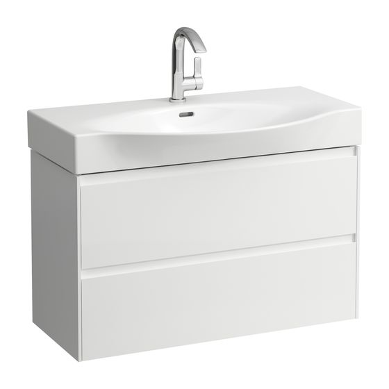 Laufen Waschtischunterbau LANI 368x882x515mm, Mattweiß, mit 2 Schubladen, Griffleiste Vollauszug, Soft-Close, für Palace