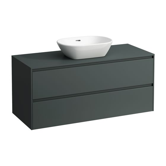 Laufen Waschtisch Unterbau u. Platte Schubladenel. LANI 493x1182x527mm, Verkehrsgrau, Ausschnitt mittig, 2 Schubl, Abdeckp. 12mm