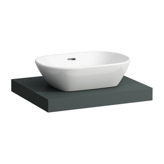 Laufen Waschtisch-Platte LANI 495x585x65mm, Verkehrsgrau, mit Ausschnitt mittig, inklusive 2 Befestigungselemente