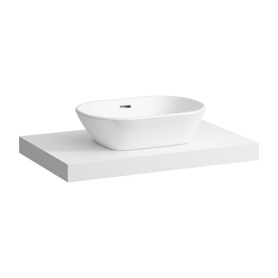 Laufen Waschtisch-Platte LANI 495x785x65mm, Mattweiß, mit Ausschnitt mittig, inklusive 2 Befestigungselemente