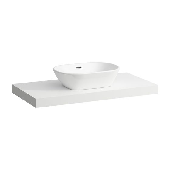 Laufen Waschtisch-Platte LANI 495x985x65mm, Mattweiß, mit Ausschnitt mittig, inklusive 2 Befestigungselemente