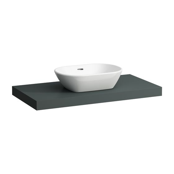 Laufen Waschtisch-Platte LANI 495x985x65mm, Verkehrsgrau, mit Ausschnitt mittig, inklusive 2 Befestigungselemente