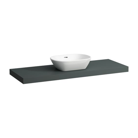 Laufen Waschtisch-Platte LANI 495x1370x65mm, Verkehrsgrau, mit Ausschnitt mittig, inklusive 2 Befestigungselemente