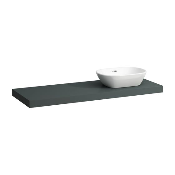 Laufen Waschtisch-Platte LANI 495x1370x65mm, Verkehrsgrau, mit Ausschnitt rechts, inklusive 2 Befestigungselemente