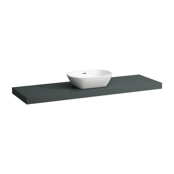 Laufen Waschtisch-Platte LANI 495x1570x65mm, Verkehrsgrau, mit Ausschnitt mittig, inklusive 3 Befestigungselemente