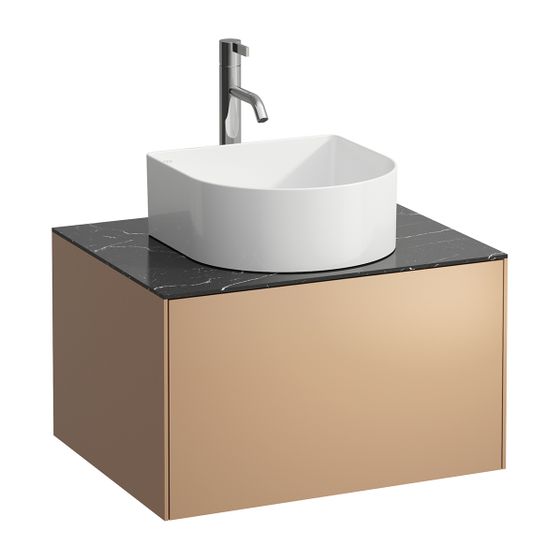 Laufen Schubladenelement Sonar 580x340x450mm, Kupfer/Nero Marq., Aussch. mittig f. Armatur, 1 Schubl., für WT-Sch. H812340/1/2/3