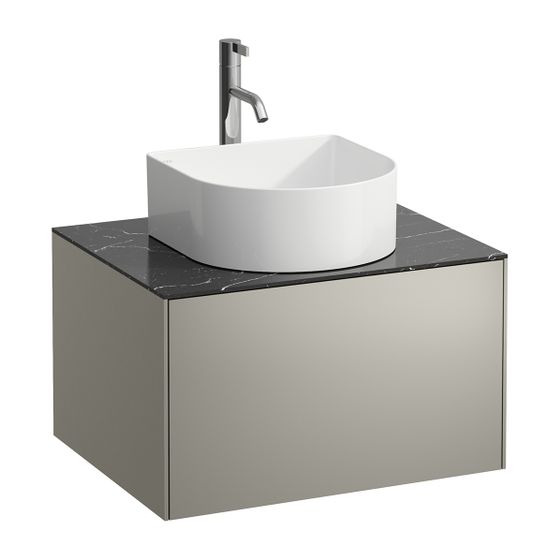 Laufen Schubladenelement Sonar 580x340x450mm, Titan/Nero Marq., Aussch. mittig f. Armatur, 1 Schubl., für WT-Sch. H812340/1/2/3