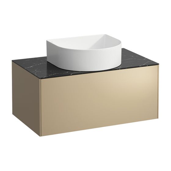 Laufen Schubladenelement Sonar 780x340x450mm, Gold/Nero Marq., Aussch. mittig f. Armatur, 1 Schubl., für H812340/1/2/3