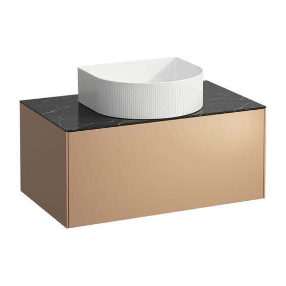 Laufen Schubladenelement Sonar 780x340x450mm, Kupfer/Nero Marq., Aussch. mittig f. Armatur, 1 Schubl., für H812340/1/2/3