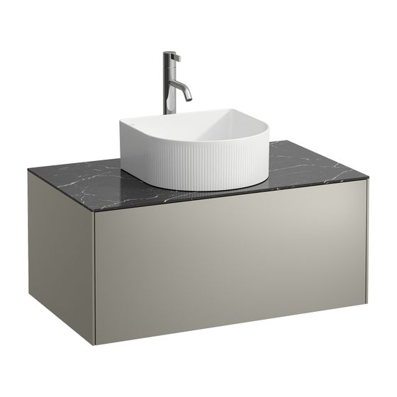 Laufen Schubladenelement Sonar 780x340x450mm, Titan/Nero Marquina, Aussch. mittig f. Armatur, 1 Schubl., für H812340/1/2/3