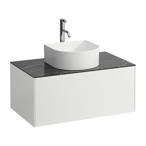 Laufen Schubladenelement Sonar 780x340x450mm, Mattweiß/Nero Marquina, Aussch. mittig f. Armatur, 1 Schubl., für H812340/1/2/3