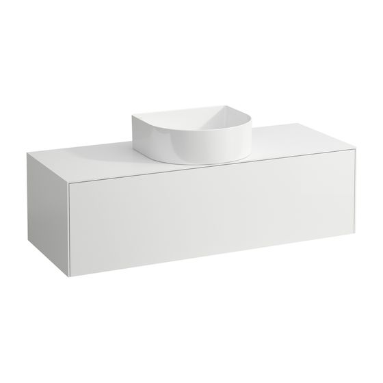 Laufen Schubladenelement Sonar 1180x340x450mm, Mattweiß, Aussch. mittig, 1 Schubl., für WT-Schale H812340/1/2/3