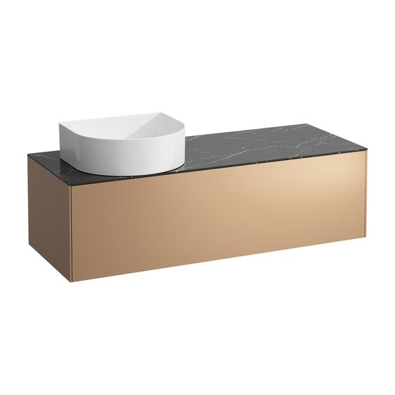 Laufen Schubladenelement Sonar 1180x340x450mm, Kupfer/Nero Marquina, Aussch. links, 1 Schubl., für WT-Schale H812340/1/2/3