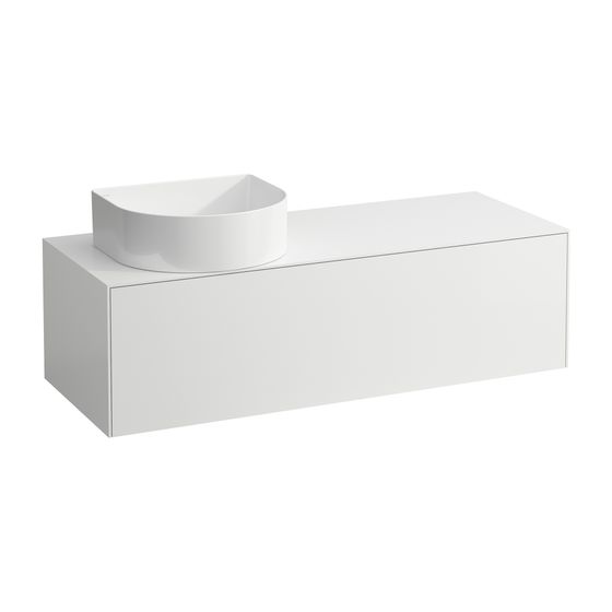Laufen Schubladenelement Sonar 1180x340x450mm, Mattweiß, Aussch. links, 1 Schubl., für: WT-Schale H812340/1/2/3