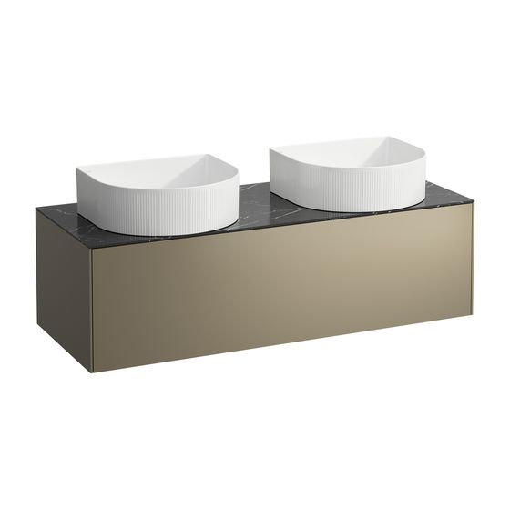 Laufen Schubladenelement Sonar 1180x340x450mm, Titan/Nero Marquina, Aussch. links/rechts, 1 Schubl., für WT-Schale H812340/1/2/3