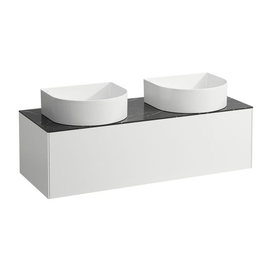 Laufen Schubladenelement Sonar 1180x340x450mm, Mattweiß/Nero Marquina, Aussch. links/rechts, 1 Schubl., für H812340/1/2/3