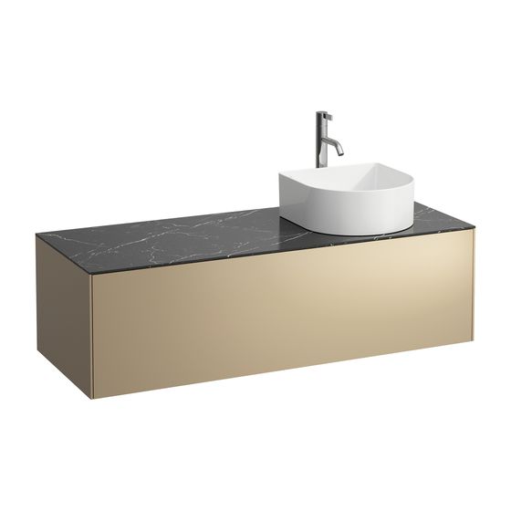 Laufen Schubladenelement Sonar 1180x340x450mm, Gold/Nero Marquina, Aussch. rechts f. Armatur, 1 Schubl., für H812340/1/2/3