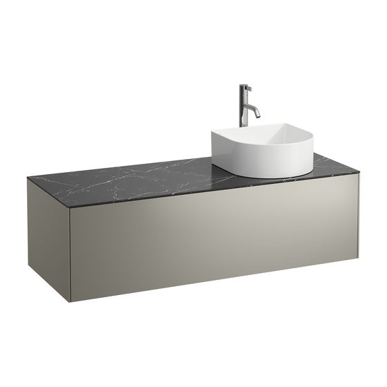 Laufen Schubladenelement Sonar 1180x340x450mm, Titan/Nero Marquina, Aussch. rechts f. Armatur, 1 Schubl., für H812340/1/2/3