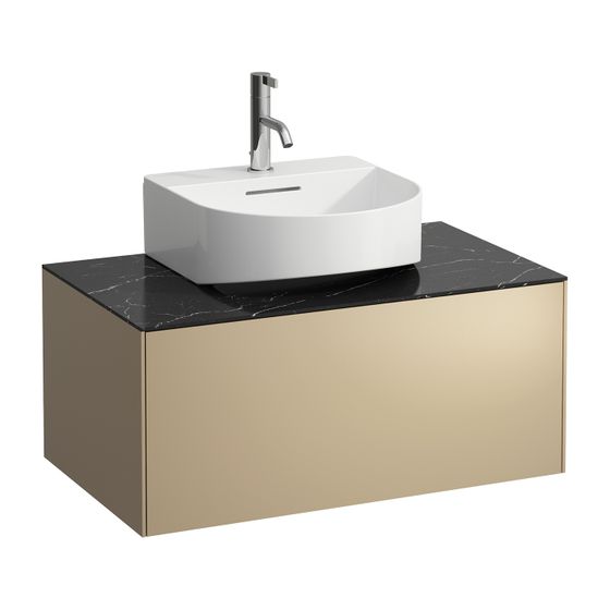Laufen Schubladenelement Sonar 780x340x450mm, Gold/Nero Marquina, 1 Schubl., für Aufsatz-Handwaschbecken H816341/2