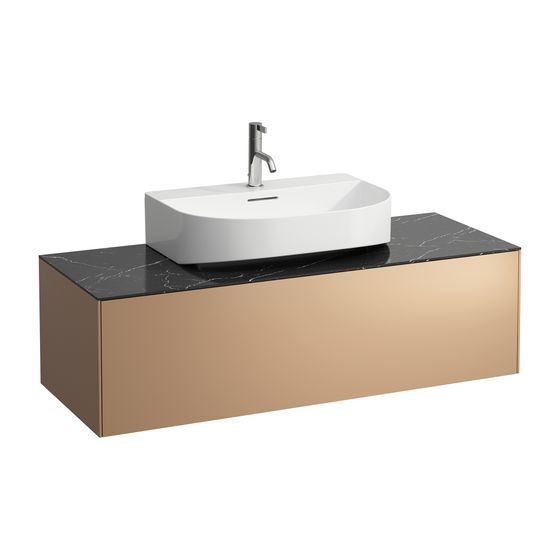 Laufen Schubladenelement Sonar 1180x340x450mm, Kufer/Nero Marquina, 1 Schubl., Aussch. mittig, für WT H816341/2