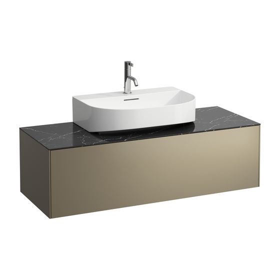 Laufen Schubladenelement Sonar 1180x340x450mm, Titan/Nero Marquina, 1 Schubl., Aussch. mittig, für WT H816341/2