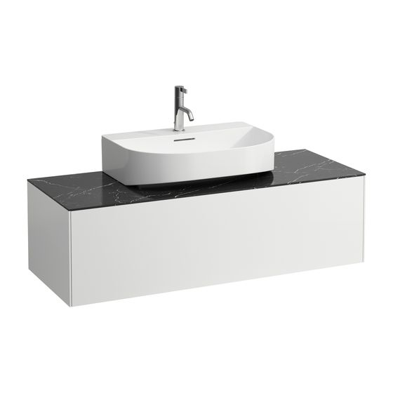 Laufen Schubladenelement Sonar 1180x340x450mm, Mattweiß/Nero Marquina, 1 Schubl., Aussch. mittig, für WT H816341/2