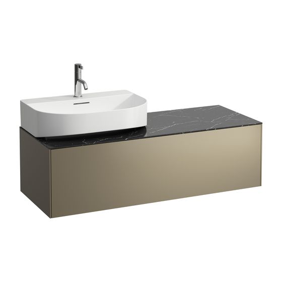 Laufen Schubladenelement Sonar 1180x340x450mm, Titan/Nero Marquina, 1 Schubl., Aussch. links, für WT H816341/2